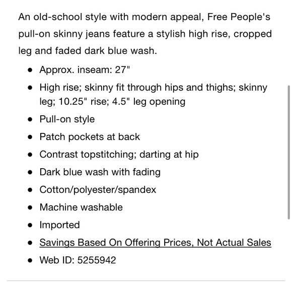 Free People High Waist Pull On Skinny Jeans - Picture 8 of 10